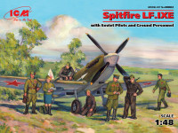 Спитфайр LF.IXE, с советскими пилотами и техниками ВВС