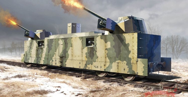 Ж\д вагон  ПЛ-37 советский артиллерийский (1:35) купить в Москве