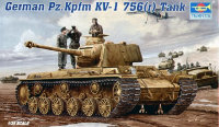 German Pz.Kpfm KV-1 756 (r) Tank (немецкий трофейный танк КВ-1 с пушкой KwK 40)