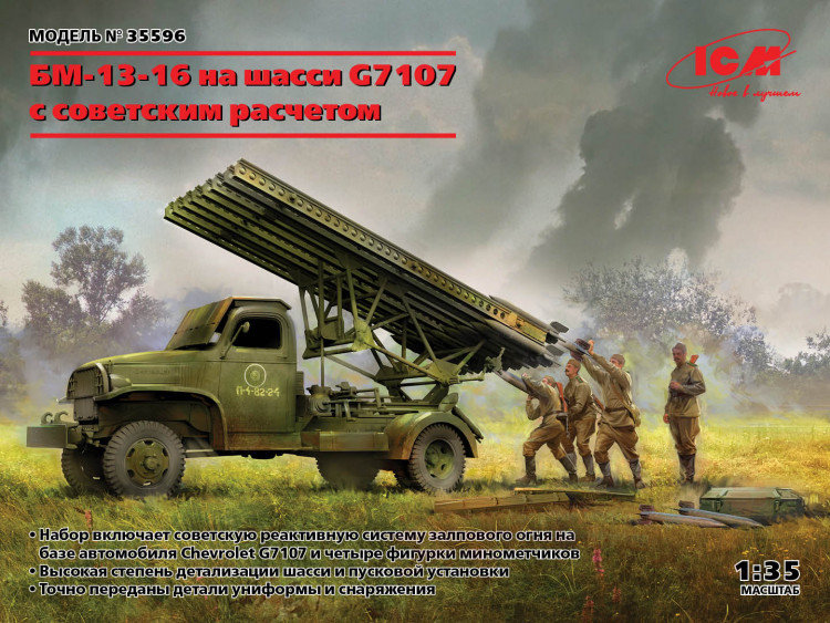 БМ-13-16 на шасси G7107 с советским расчетом (4 фигуры) купить в Москве