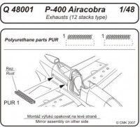 P-400 - exhausts (12 stacks type) Eduard / Hasegawa