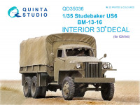 3D Декаль интерьера кабины Studebaker US6 (для модели ICM)