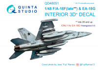 3D Декаль интерьера кабины F/A-18F late / EA-18G (Hasegawa)