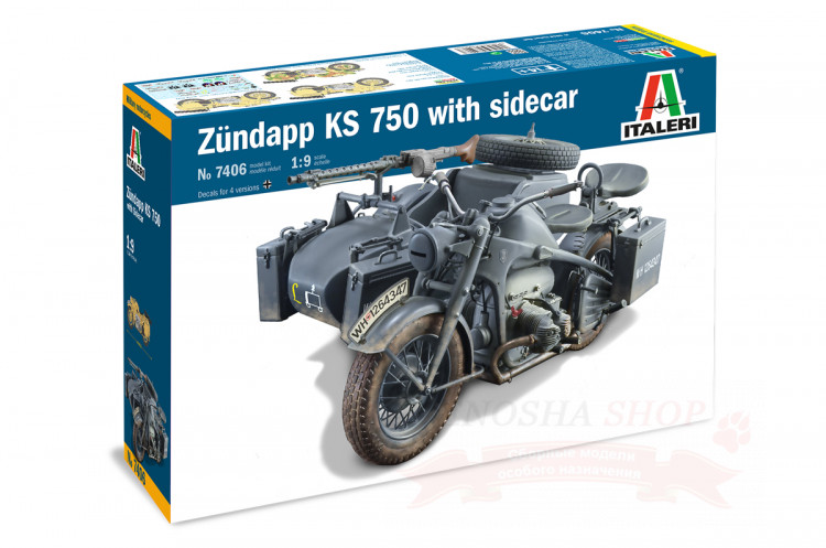 Немецкий мотоцикл Zündapp KS750 with Sidecar 1/9 купить в Москве