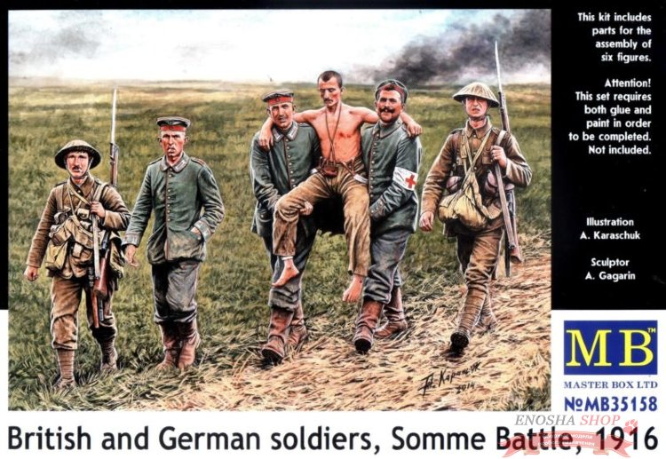 Британские и немецкие солдаты, Битва на Сомме, 1916 купить в Москве
