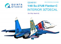 3D Декаль интерьера кабины Су-27УБ (для модели KittyHawk)