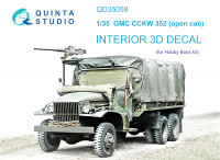 3D Декаль интерьера GMC CCKW 352 Open Cab 3D-Printed & coloured Interior on decal paper (HobbyBoss)