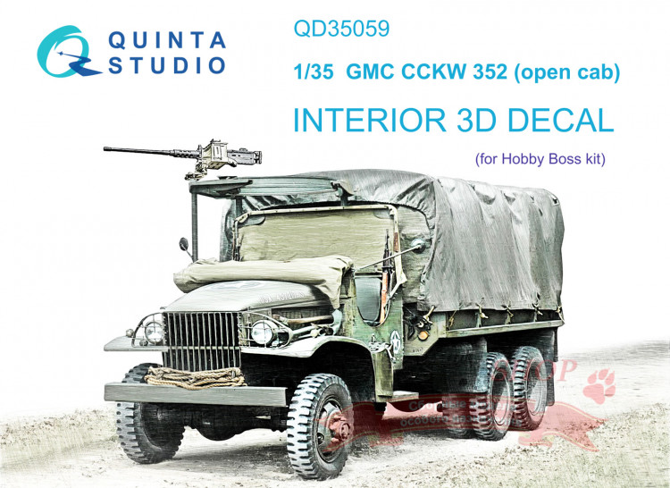 3D Декаль интерьера GMC CCKW 352 Open Cab 3D-Printed & coloured Interior on decal paper (HobbyBoss) купить в Москве