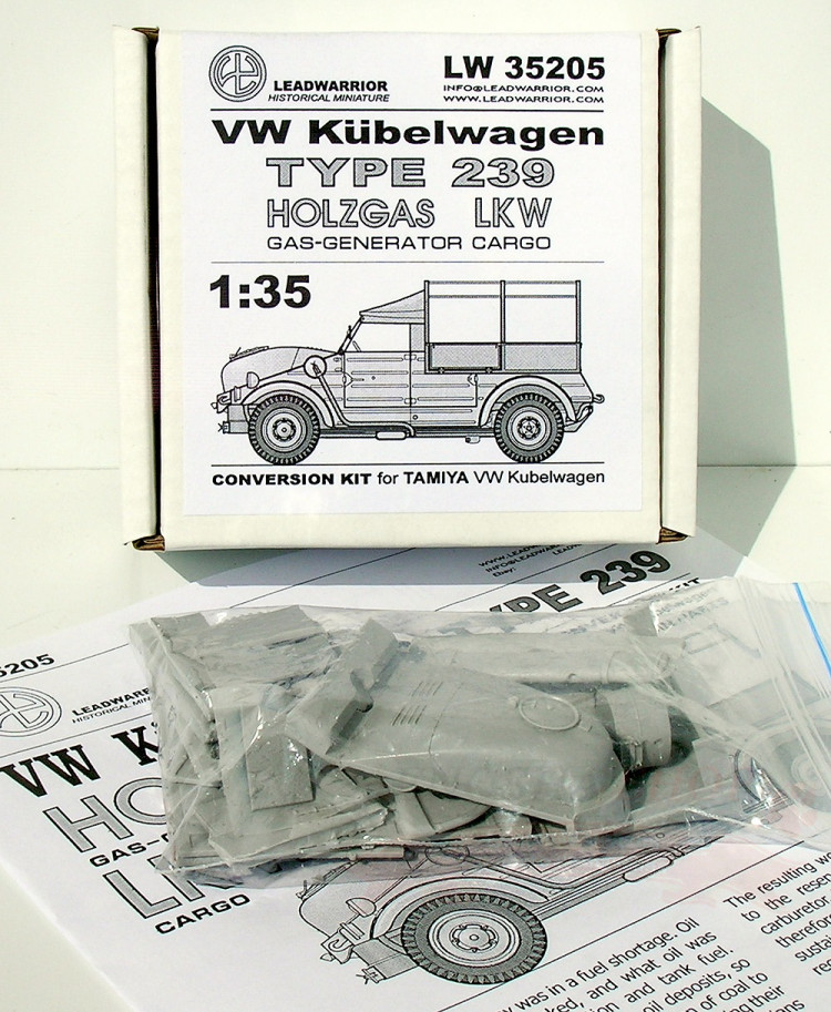 VW Kubelwagen Typ-239 HOLZGAS/LKW (Gas-Generator Cargo) Conversion for TAMIYA Kubelwagen kit купить в Москве