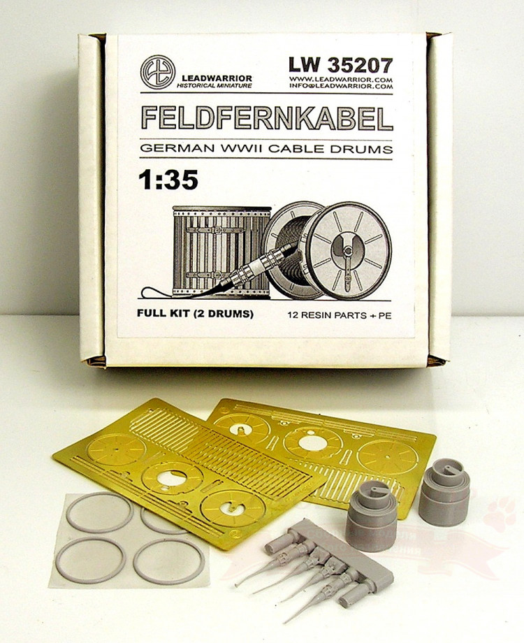 Feldfernkabel (2 German WWII Cable Drums) Full resin kit w/PE купить в Москве