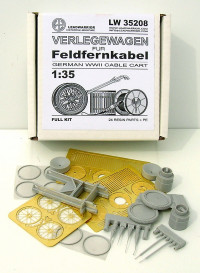 Verlegewagen fur Feldfernkabel (2 German WWII Cable Drums & Cart) Full resin kit w/PE