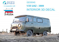 3D Декаль интерьера кабины UAZ-3909 (Zvezda)