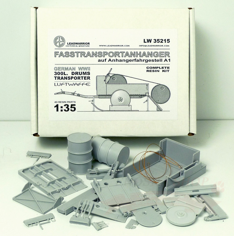 Fasstransportanhanger (Steel Drums Transporter Trailer), Luftwaffe Full resin kit купить в Москве