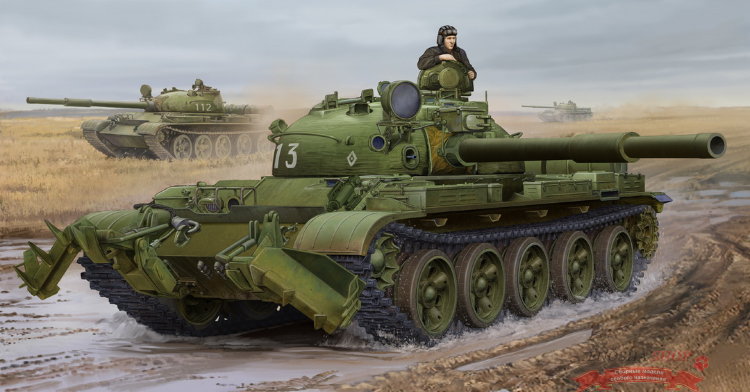 Танк  Т-62 мод. 1975 с минным тралом КМТ-6 (1:35) купить в Москве