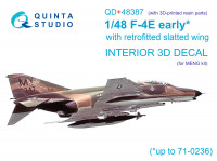 3D Декаль интерьера кабины F-4E early с установленным предкрылком крыла (Meng) (с 3D-печатными деталями) 1/48