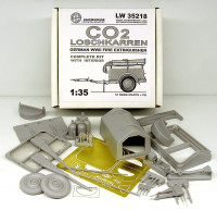 CO2 Loschkarren (Fire Fighting Trailer) with coventional wheels Full resin kit w/PE