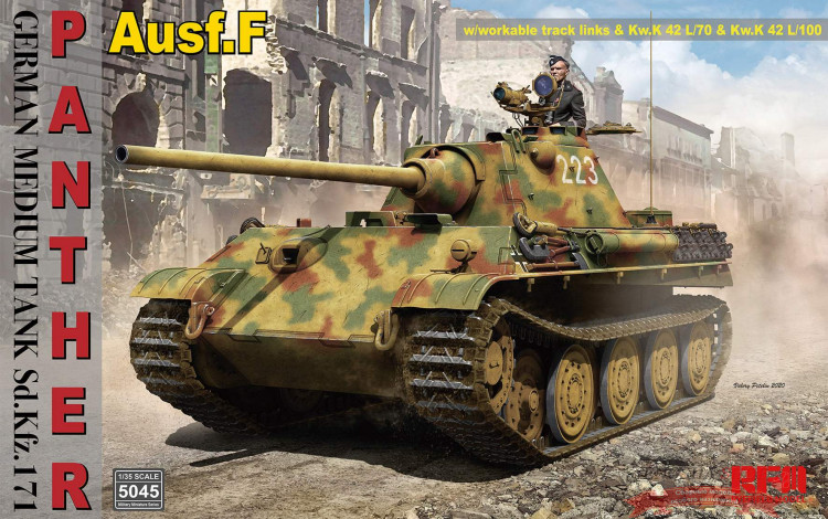 German Medium Tank Sd.Kfz.171 Panther Ausf. F w/workable track, Kw.K L/70 & Kw.K L/100 купить в Москве