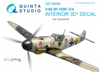 3D Декаль интерьера кабины Bf 109F-2/F-4 (для модели Звезда)