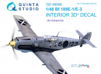 3D Декаль интерьера кабины  Bf 109E-1/E-3 (для модели Eduard)
