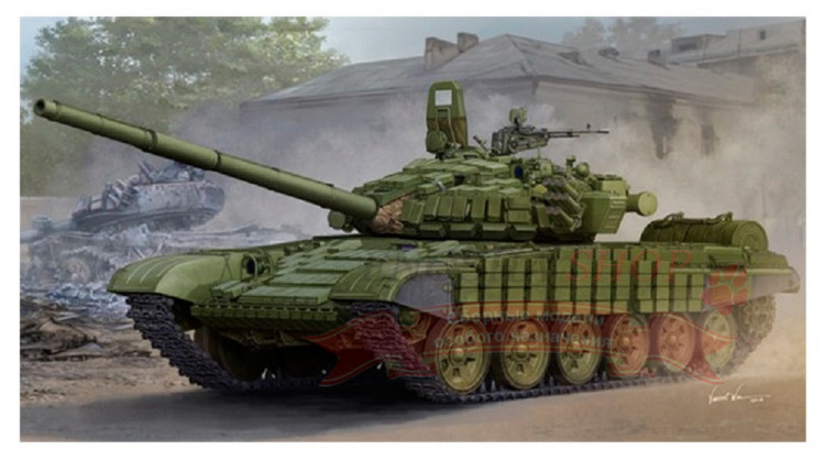 Российский танк T-72B1 MBT с реактивной броней Kontakt-1 масштаб 1:16 купить в Москве