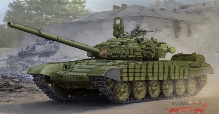 Танк  T-72Б/Б1 с реактивной бронёй контакт-1 (1:35) купить в Москве