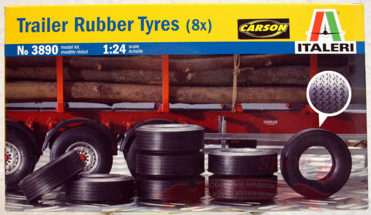 Trailer Rubber Tyres (комплект покрышек для трейлера) (8 шт) 1/24 купить в Москве