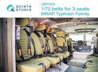 Комплект ремней на 3 кресла для семейства бронеавтомобилей Тайфун (Для всех моделей) 1/72