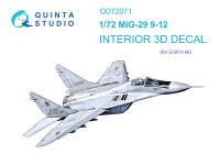 3D Декаль интерьера кабины МиГ-29 9-12 (GWH) 1/72