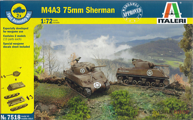 Танк M4A3 75mm Sherman (2 быстросборные модели) 1/72 купить в Москве