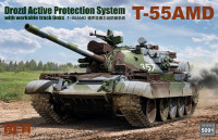 T-55AMD Drozd APS w/workable track links (советский танк Т-55АМД с КАЗ "Дрозд" и рабочими траками)