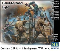 Рукопашный бой, немецкие и британские пехотинцы, период Первой мировой войны