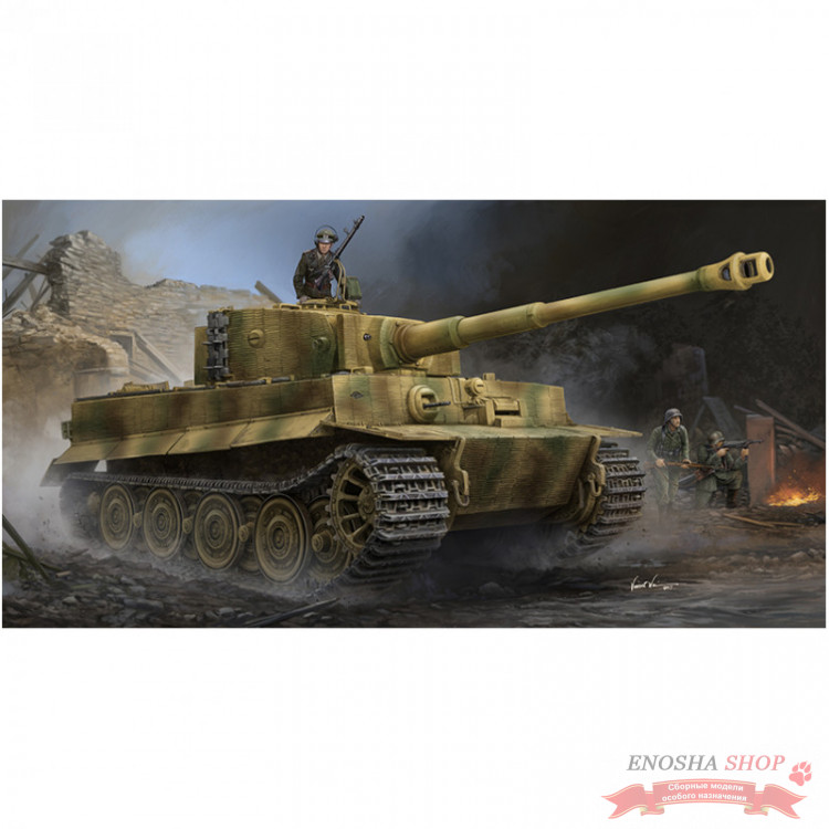 Немецкий тяжелый танк Pz.Kpfw.VI Ausf.E Sd.Kfz.181 Tiger I поздний w/Zimmerit, масштаб 1:35 купить в Москве