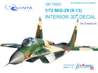 3D Декаль интерьера кабины МиГ-29 9-13 (для модели Звезда 7278) 1/72