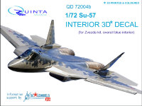 3D Декаль интерьера кабины Су-57 (для модели Звезда 7319) (голубые панели)