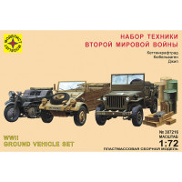Набор техники 2-й мировой войны (Willys, Kubelwagen, Kettenkrad)