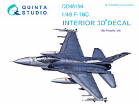 3D Декаль интерьера кабины F-16С (для модели Kinetic)