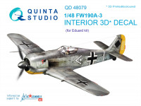3D Декаль интерьера кабины Fw 190A-3 (для модели Eduard)