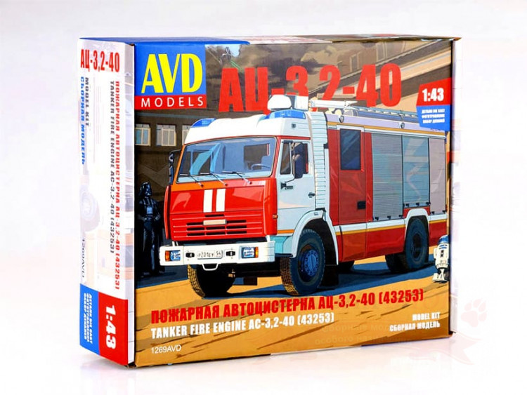 Пожарная автоцистерна АЦ-3,2-40 (43253), масштаб 1/43 купить в Москве