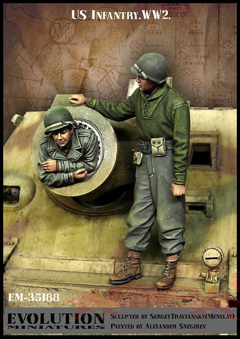 US Infantry WW2 (американские пехотинцы, 2 фигуры) 1/35 купить в Москве